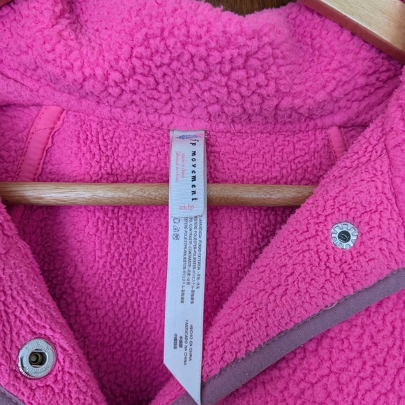 Free People Hot Pink Hit The Slopes Jacket Fuzzy Fleece Teddy Pocket XS - Picture 4 of 6
